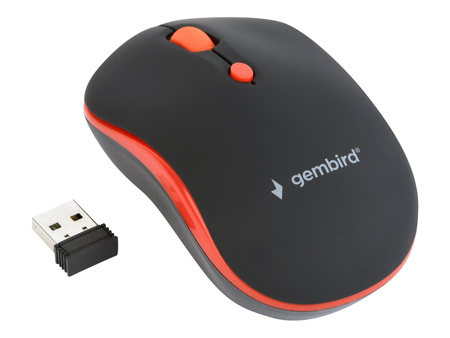 GEMBIRD MUSW-4B-03-R Bezprzewodowa mysz optyczna MUSW-4B-03-R 1600 DPI nano USB czarno-czerwo