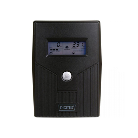 Zasilacz awaryjny UPS DIGITUS Line-Ineractive LCD BASIC, 600VA/360W, 1x12V/7Ah, AVR, 2x Schuko CEE 7/3