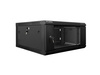 Szafa instalacyjna wisząca 19'' 4U 600X600mm czarna (drzwi szklane)