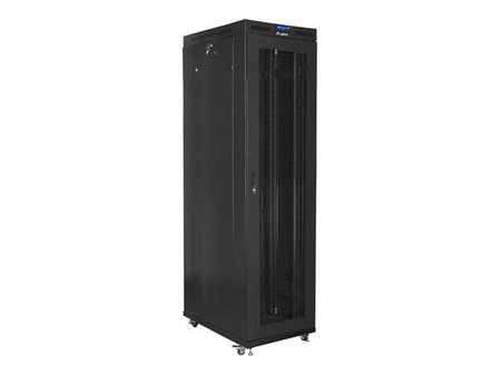 LANBERG Szafa stojąca rack 19inch 47U 800x1000 drzwi perforowane LCD flat pack czarna