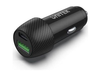 UNITEK P1400A 2-Port USB-A USB-C Ładowarka Samochodowa 38W