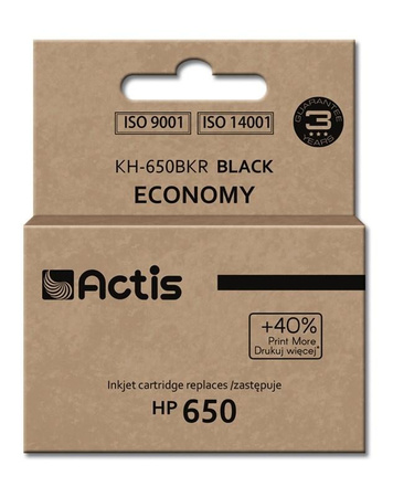 Actis KH-650BKR Tusz (zamiennik HP 650 CZ101AE; Standard; 15 ml; czarny)