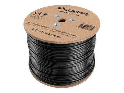 LANBERG LCF5-21CU-0305-BK Lanberg kabel instalacyjny FTP, kat. 5e, drut OUTDOOR CU, 305m, czarny