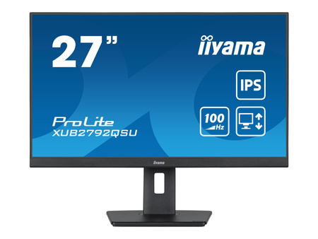 IIYAMA XUB2792QSU-B6 27inch ETE IPS-panel 2560x1440 100Hz 250cd/m2 0.4ms MPRT FreeSync stand Pivot HDMI 15cm height adj. (P)