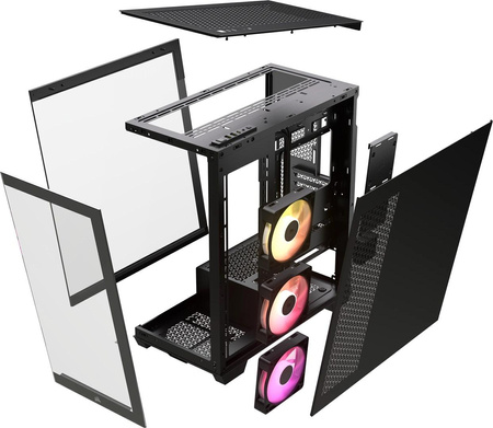 iCUE LINK 3500X RGB Tempered Glass Mid-Tower, Black