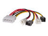 AKYGA Adapter z kablem AK-CA-34 Molex m / 2x 3 pin 12V m / 2x 3 pin 5V m 4x 15cm