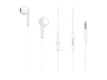 QOLTEC In-ear headphones with microphone White