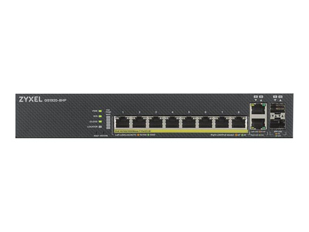 ZYXEL GS1920-8HPV2-EU0101F Zyxel GS1920-8HPv2 8 port GbE Smart Managed PoE Switch 2x GbE combo (RJ45/SFP)