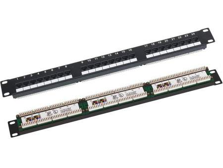 Patchpanel UTP kat.6 19 cali 1U 24xRJ45 LSA 