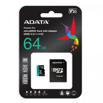 Karta pamięci microSD Premier Pro 64GB UHS1 U3 V30 A2 + adapter