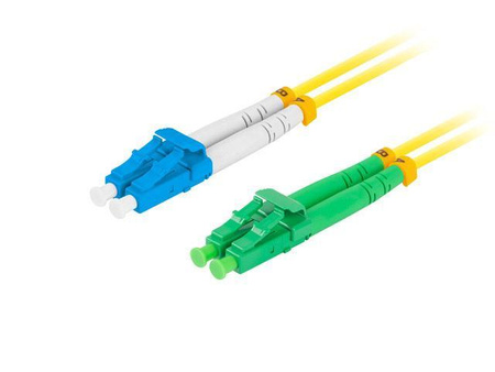 Patchcord światłowodowy Lanberg SM LC/APC-LC/UPC DUPLEX 3.0mm LSZH G657A1 2m żółty
