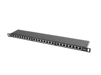 Patch panel Lanberg PPS6-0024-B 24 port 0.5U kat.6 ekranowany czarny