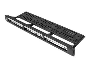 LANBERG PPKS-1124-B Lanberg keystone Patch Panel 19z organizerem, 24 port 1U, czarny