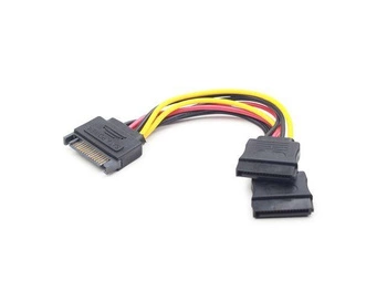 KABEL SATA (M)->SATA(F)X2 15CM