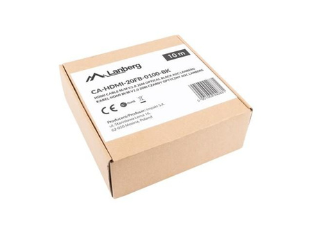 LANBERG Kabel HDMI M/M V2.0 10M Czarny Optyczny AOC