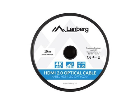 LANBERG Kabel HDMI M/M V2.0 10M Czarny Optyczny AOC