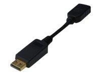 ASM AK-340400-001-S ASSMANN Kabel adapter Displayport1.1a z zatrzaskiem Typ DP/HDMI AM/Żczarny 0,15m