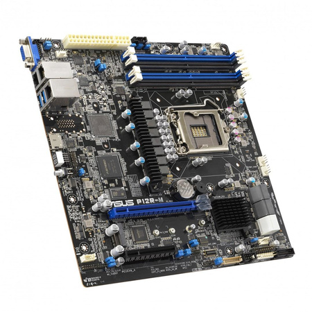 Płyta Serwerowa ASUS P12R-M LGA-1200,C252, 4*DIMM, 1*PCIe x8 slot, 1*PCIe 16 slot, 6*SATA ports, 1*M2, 2 x Intel® I210AT + 1 x Mgmt LAN, MICROATX