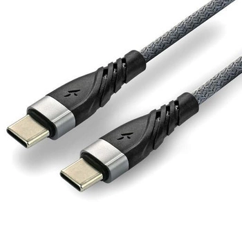Kabel USB-C everActive CBB-1PDG z obsługą szybkiego ładowania Power Delivery 3A 60W 1m szary