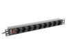 LANBERG LISTWA ZASILAJĄCA RACK 19" PDU 1U, 16A, 9X SHUKO, 3M PDU-09F-0300-BK