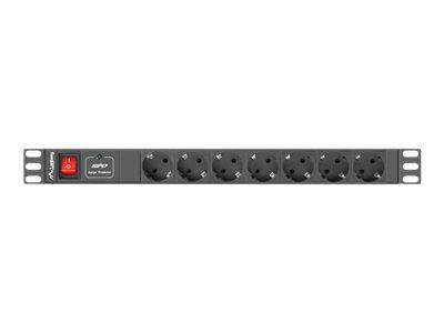 LANBERG PDU-07F-0200-BK Lanberg listwa zasilająca Rack PDU 1U 16A, 7x schuco, 2m, czarna