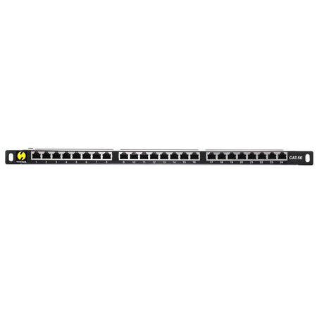 Patch panel 19'' Netrack 24-porty kat. 5e FTP, 0,5U z półką