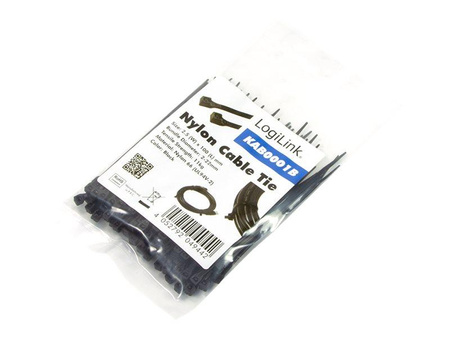 LOGILINK KAB0001B LOGILINK Zestaw opasek zaciskowych 100szt. dł. 10cm czarny