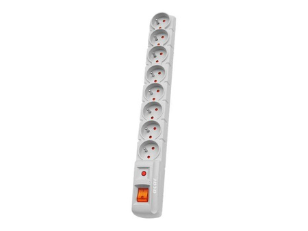 HSKDATA W0151 Acar S8 listwa zasilająco-filtrująca, 8 gniazd, szara, 3m