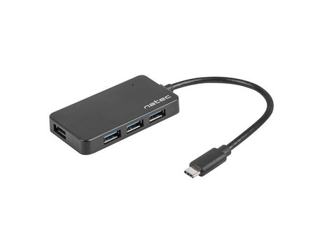 Koncentrator USB 4 porty Silkworm USB 3.0 czarny USB-C 