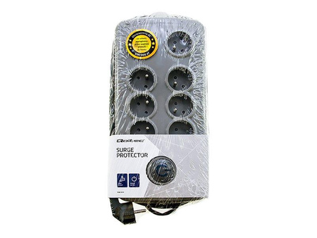 QOLTEC 50162 Qoltec Listwa antyprzepięciowa Quick Switch 8 gniazd szary 2.5m
