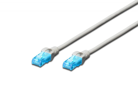 Patch cord U/UTP kat.5e PVC 30m szary 