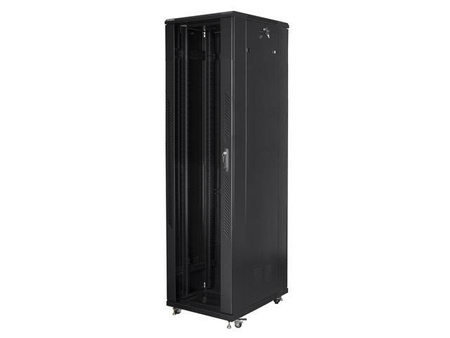 Szafa instalacyjna Rack stojąca 19" 37U 800x800 Drzwi Szklane czarna Lanberg (flat pack)