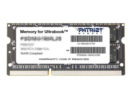 PATRIOT PSD38G1600L2S Patriot 8GB 1600MHz DDR3 Non-ECC CL11 1.35V SODIMM, for Ultrabook