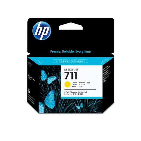 INK CARTRIDGE NO 711/YELLOW 3 PACK 29 ML