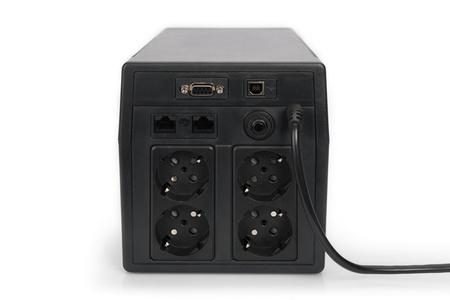 Zasilacz awaryjny UPS Line-Ineractive LCD, 1500VA/900W, 2x12V/9Ah, AVR, 4xSCHUKO, USB, RS232, RJ45