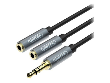 UNITEK Y-C956ABK Kabel miniJack 3 5mm M - 2x 3 5mm F