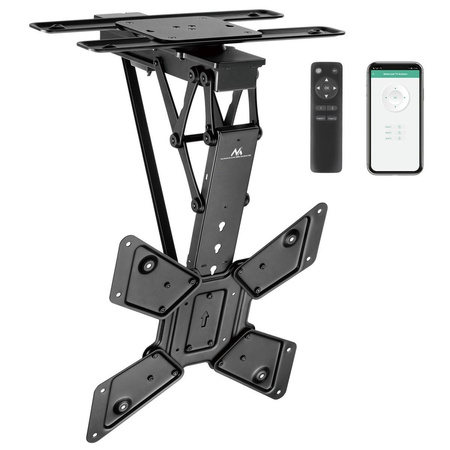 Uchwyt sufitowy elektryczny do TV, MC-491 23-65', max 30kg, VESA 600x400, obrót 90st, pilot 