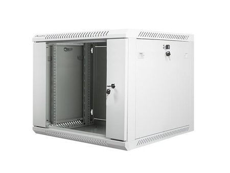 Szafa instalacyjna wisząca 19'' 9U 600X600mm szara (drzwi        szklane)