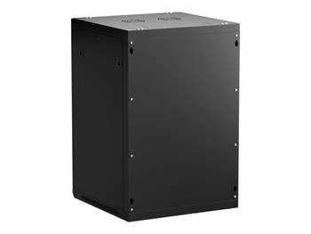 NETRACK 019-180-66-022 Netrack szafa wisząca 19, 18U/600x600mm –czarny, drzwi szklane, otwierane boki