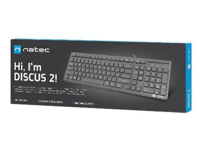 NATEC Klawiatura Discus 2 US slim czarna