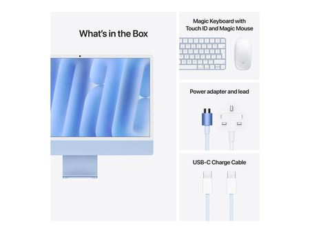 APPLE 24inch iMac with Retina 4.5K display: M4 chip with 10-core CPU and 10-core GPU 16GB 256GB SSD Blue