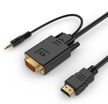 GEMBIRD A-HDMI-VGA-03-10 Gembird kabel HDMI-A(M) ->VGA (F) + audio, na kablu 3m, czarny