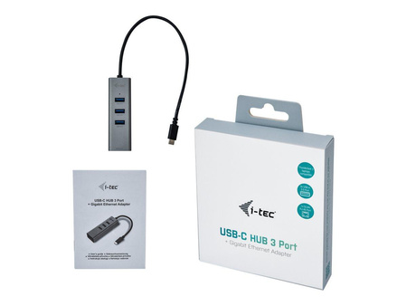 ITEC C31METALG3HUB i-tec USB C Metal 3 port HUB Gigabit Ethernet 1x USB C do RJ-45 3x USB 3.0 LED