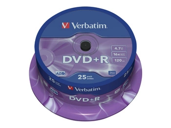VERBATIM 43500 Verbatim DVD+R cake box 25 4.7GB 16x matte silver