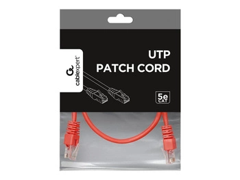 GEMBIRD patchcord RJ45 osłonka zalewana kat 5e UTP 0.25m czerwony