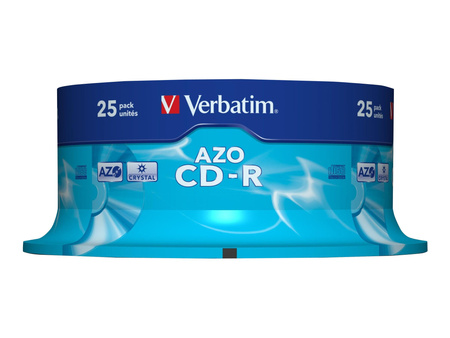 VERBATIM 43352 Verbatim CD-R cake box 25 700MB 52x Crystal DataLife+ AZO