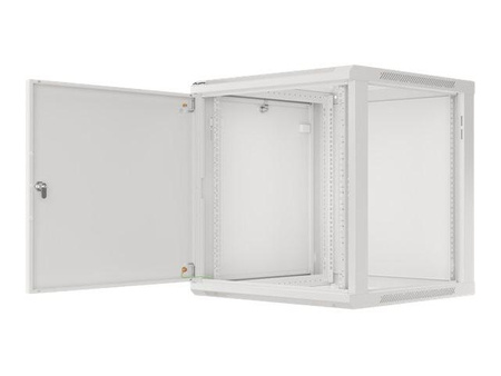 LANBERG Wall mount cabinet 19inch 12U 600x600 steel doors grey flat pack