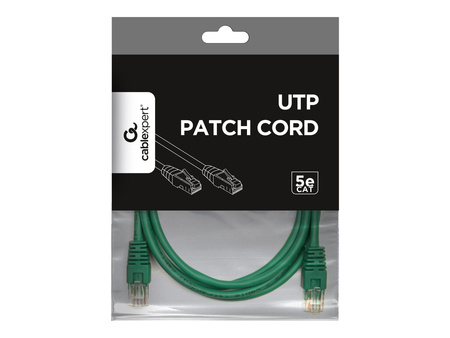 GEMBIRD patchcord RJ45 osłonka zalewana kat 5e UTP 1m zielony
