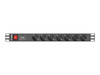 LANBERG PDU-07F-0200-BK Lanberg listwa zasilająca Rack PDU 1U 16A, 7x schuco, 2m, czarna