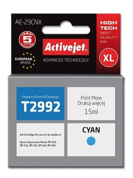 Activejet AE-29CNX Tusz (zamiennik Epson 29XL T2992; Supreme; 15 ml; niebieski)